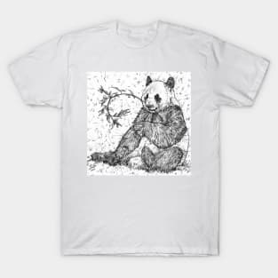 PANDA eating - pencil portrait T-Shirt